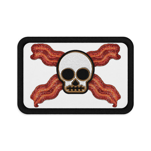 Bacon Jolly Roger Embroidered Velcro Patch
