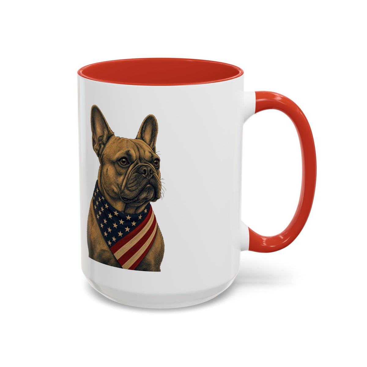 Patriotic French Bulldog Accent Mug