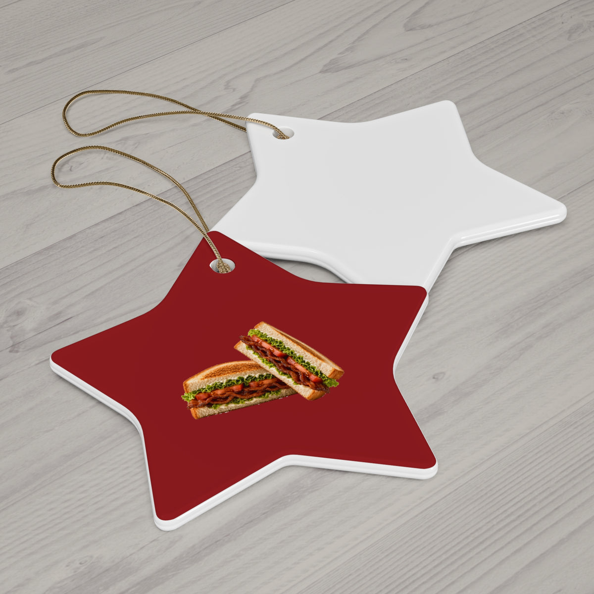 BLT Bacon Sandwich Ceramic Christmas Ornament