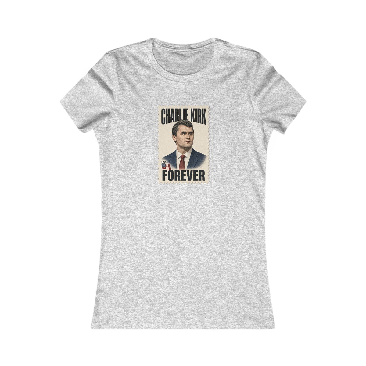 Charlie Kirk Forever Stamp Women's Slim Fit Tee