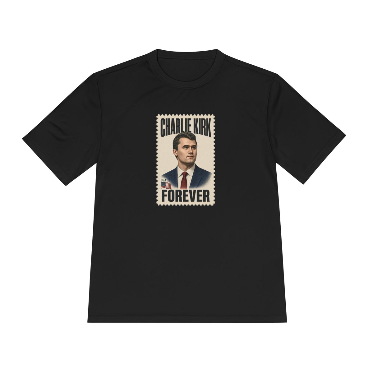 Charlie Kirk Forever Stamp Men's Dry-Fit Performance Tee