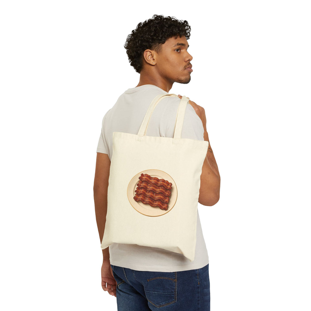 Bacon Stack Plate Canvas Tote Bag