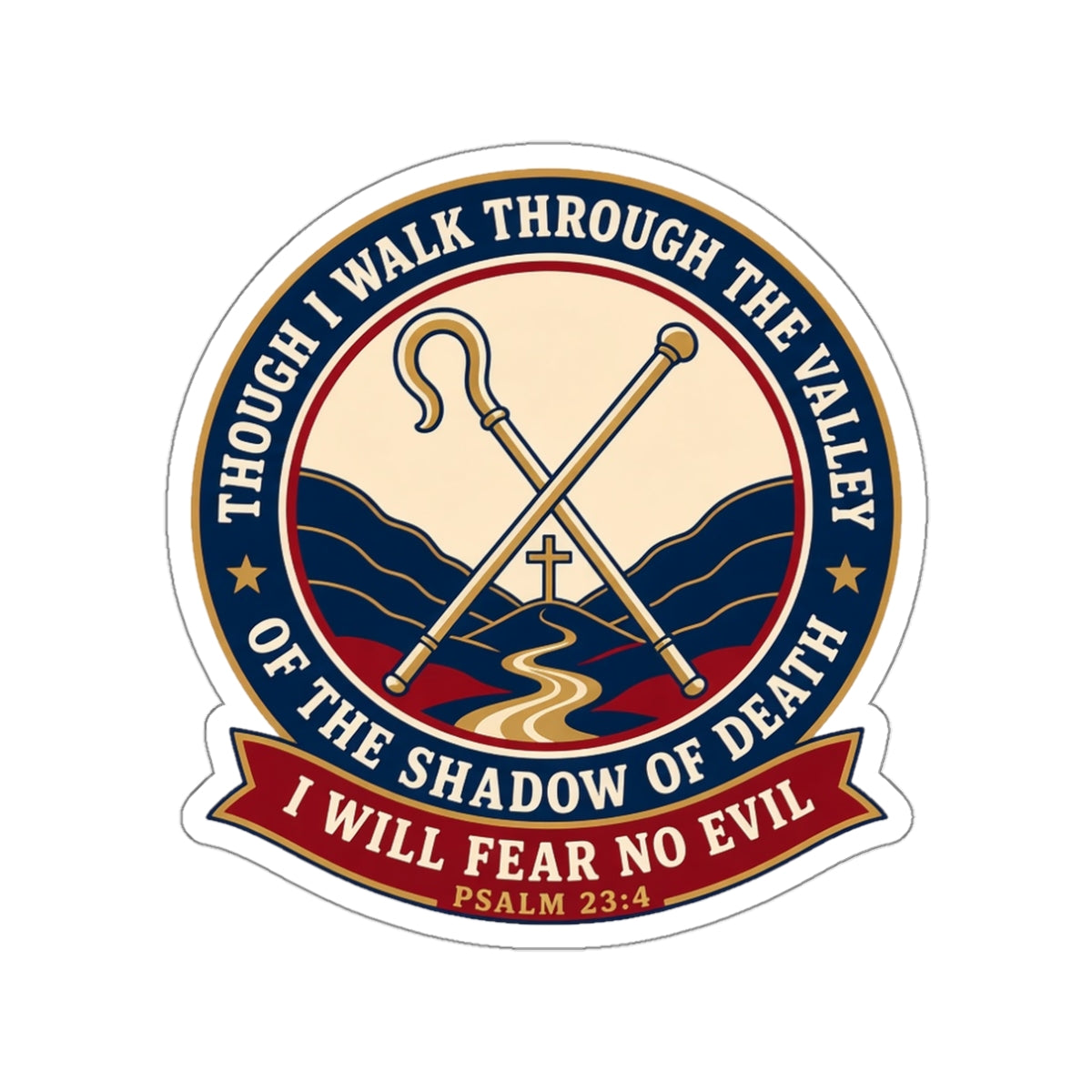 Fear No Evil Psalm 23:4 Die-Cut Sticker