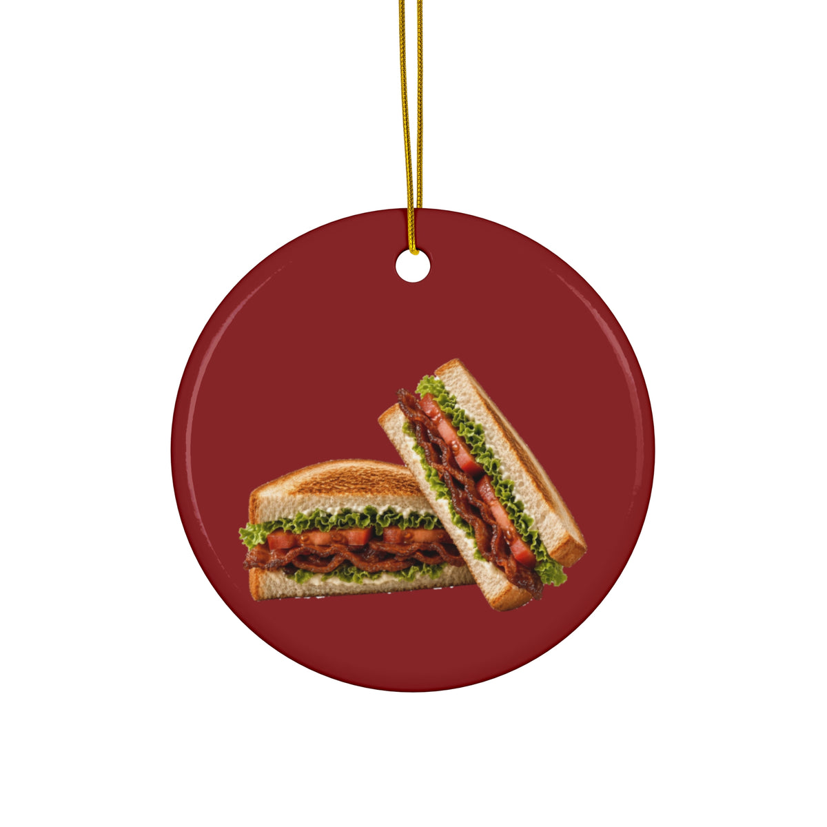 BLT Bacon Sandwich Ceramic Christmas Ornament