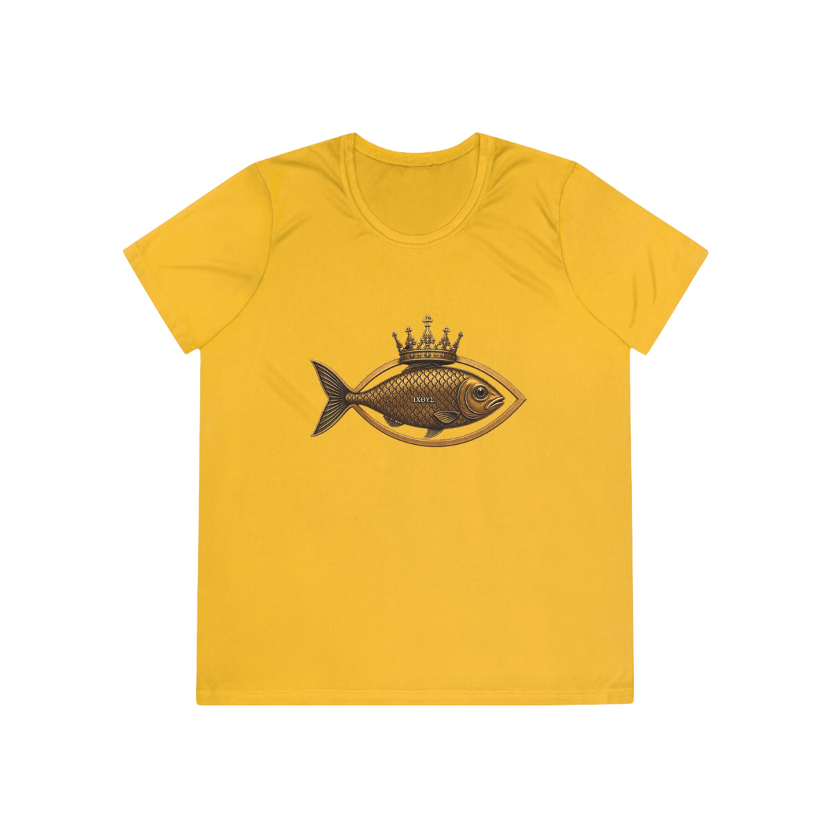 Crowned Ichthys Jesus Fish Women's Dry-Fit Performance Tee