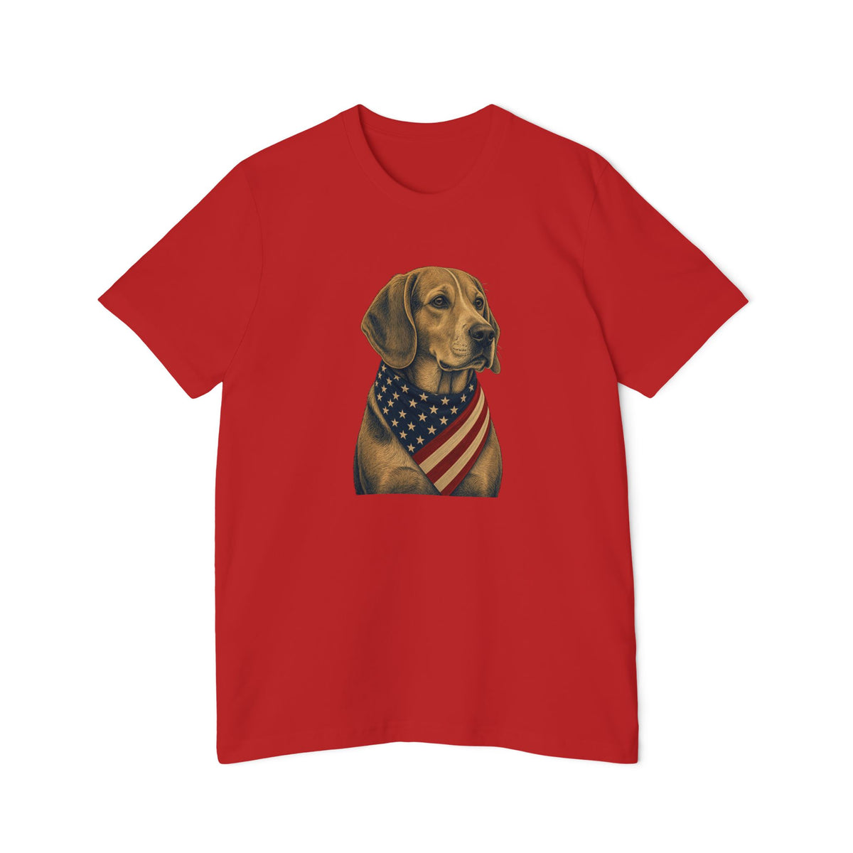 Patriotic Beagle American Flag Bandana Lightweight Tee