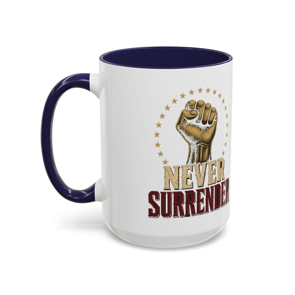 Never Surrender Accent Mug