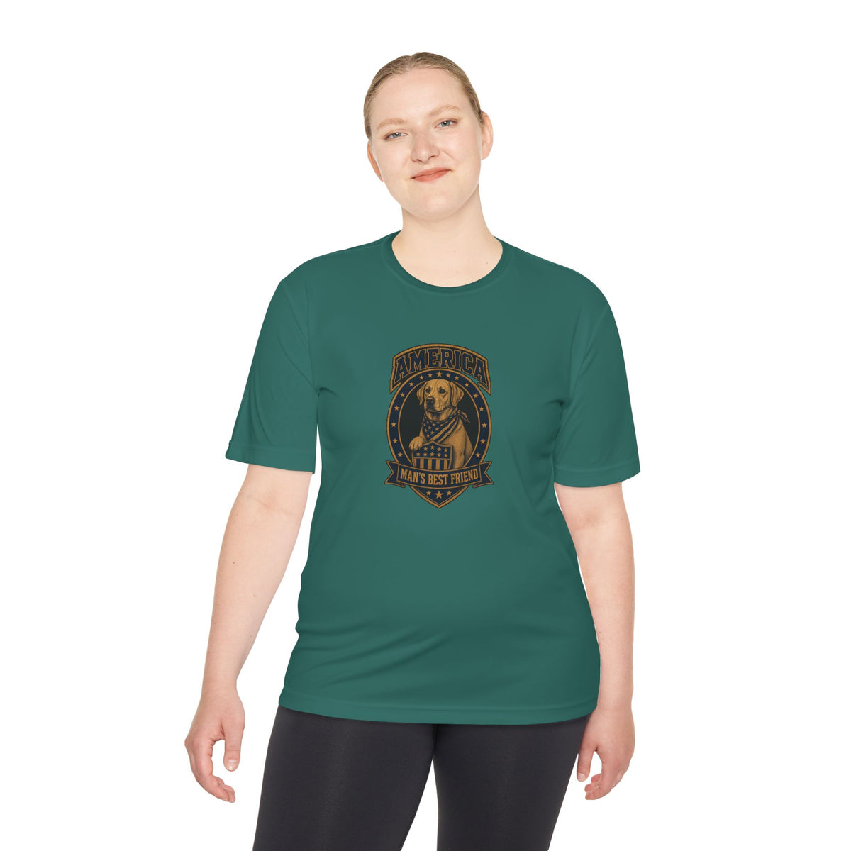 America Man's Best Friend Badge Men's Dry-Fit Performance Tee