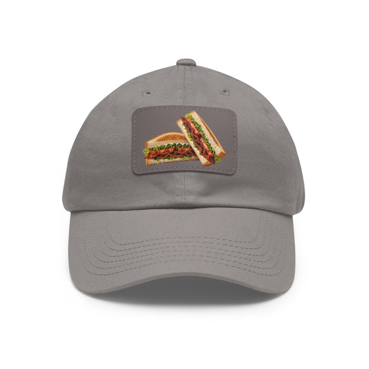 BLT Bacon Sandwich Faux Leather Patch Dad Hat