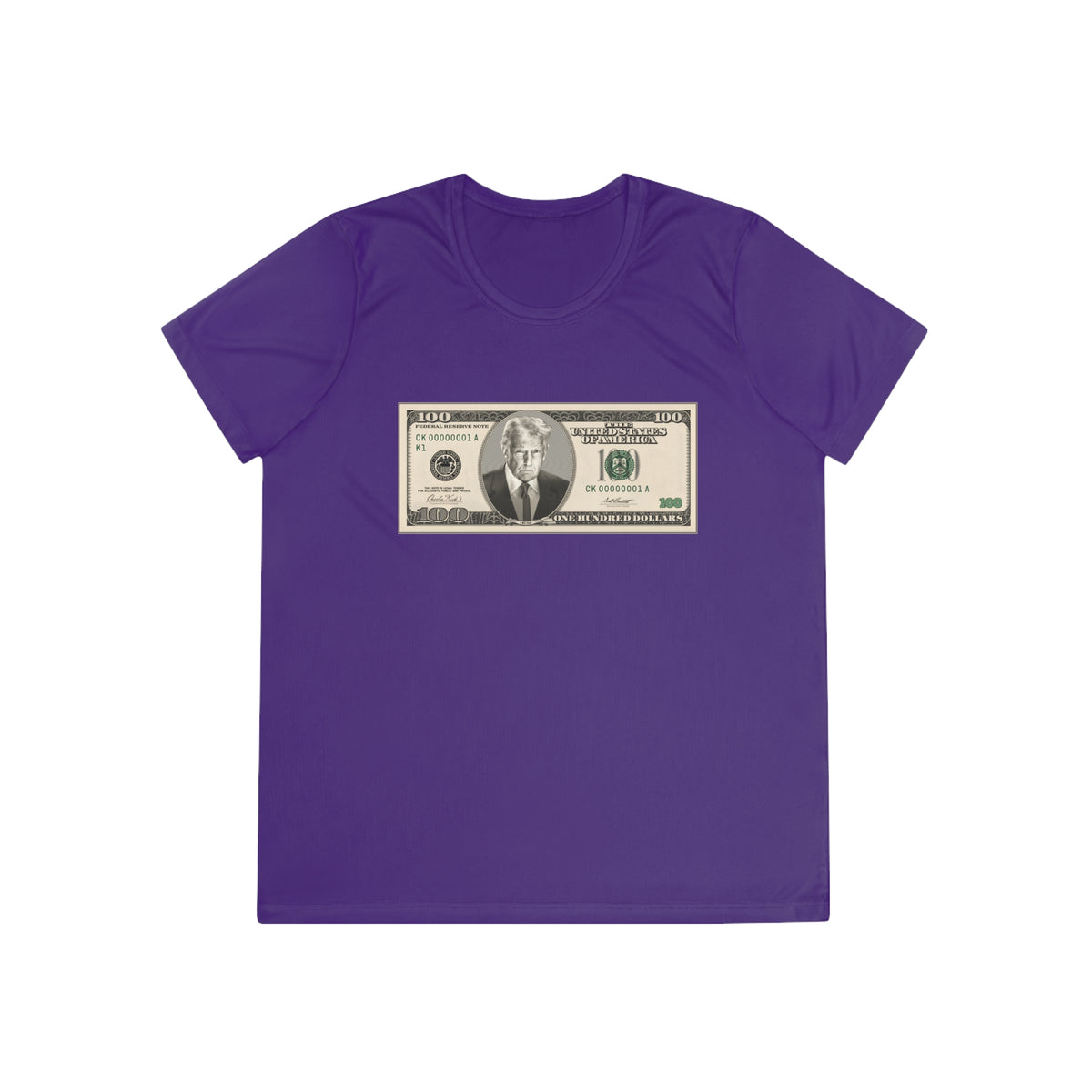Trump $100 Bill Women's Dry-Fit Performance Tee