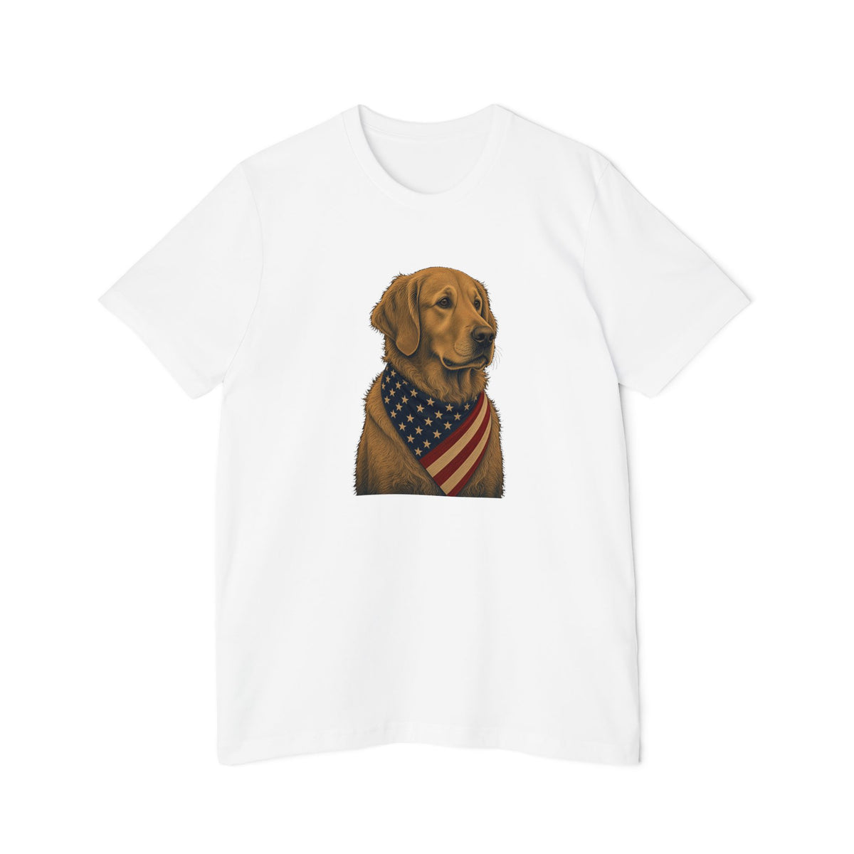 Patriotic Golden Retriever American Flag Bandana Lightweight Tee