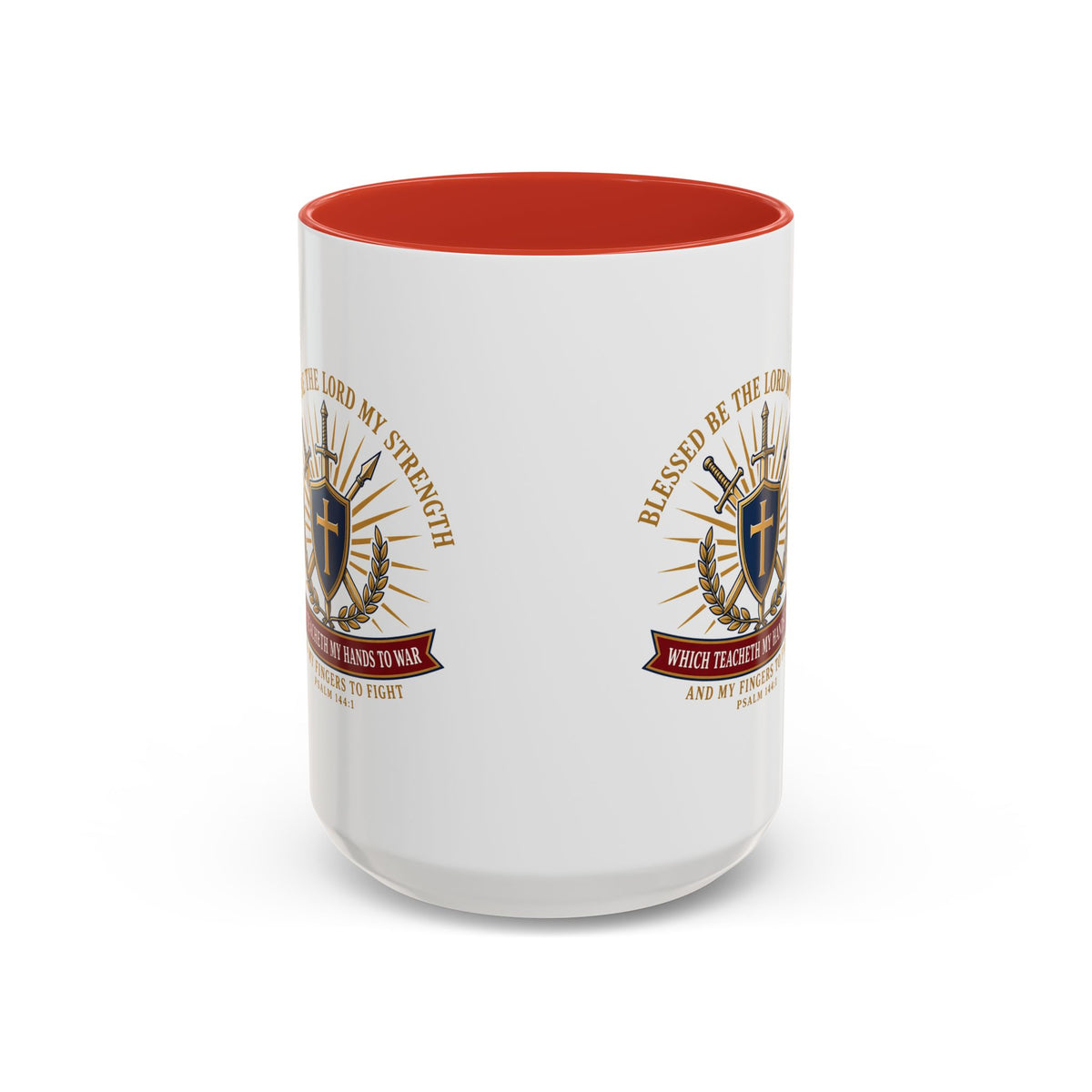 Hands to War Psalm 144:1 Accent Mug