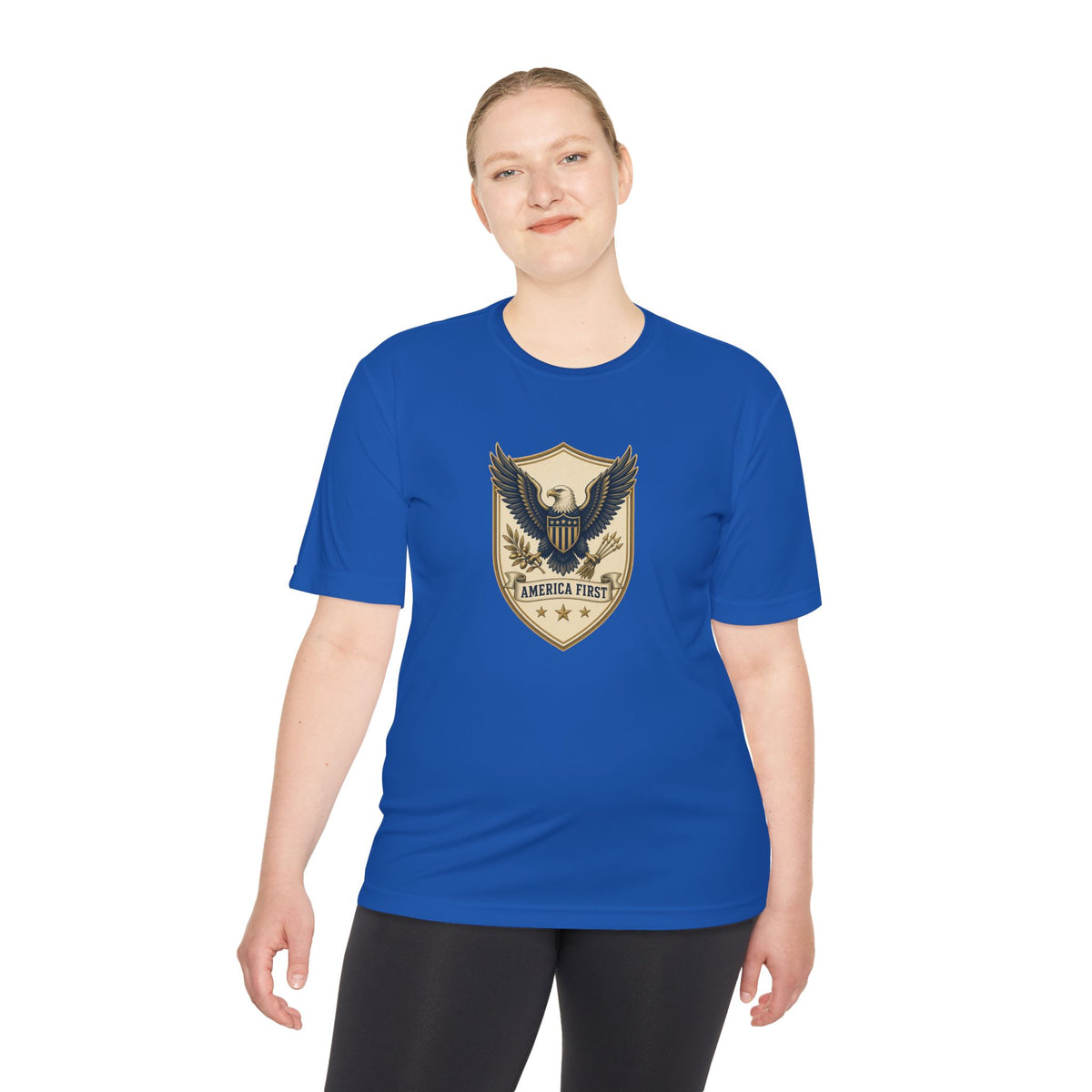 America First Badge Men's Dry-Fit Performance Tee