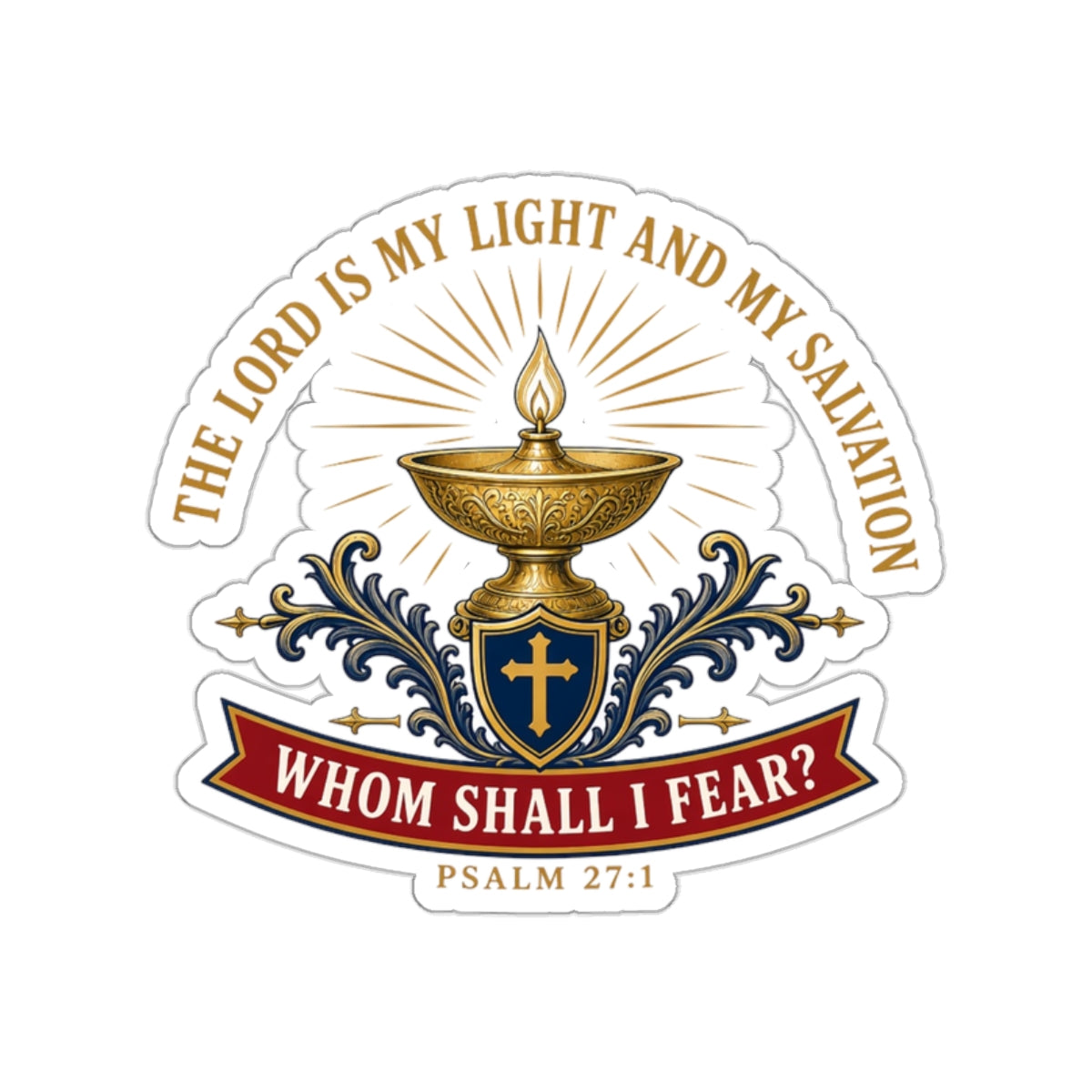 Light & Salvation Psalm 27:1 Die-Cut Sticker