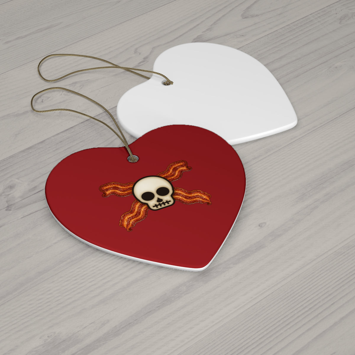 Bacon Jolly Roger Ceramic Christmas Ornament