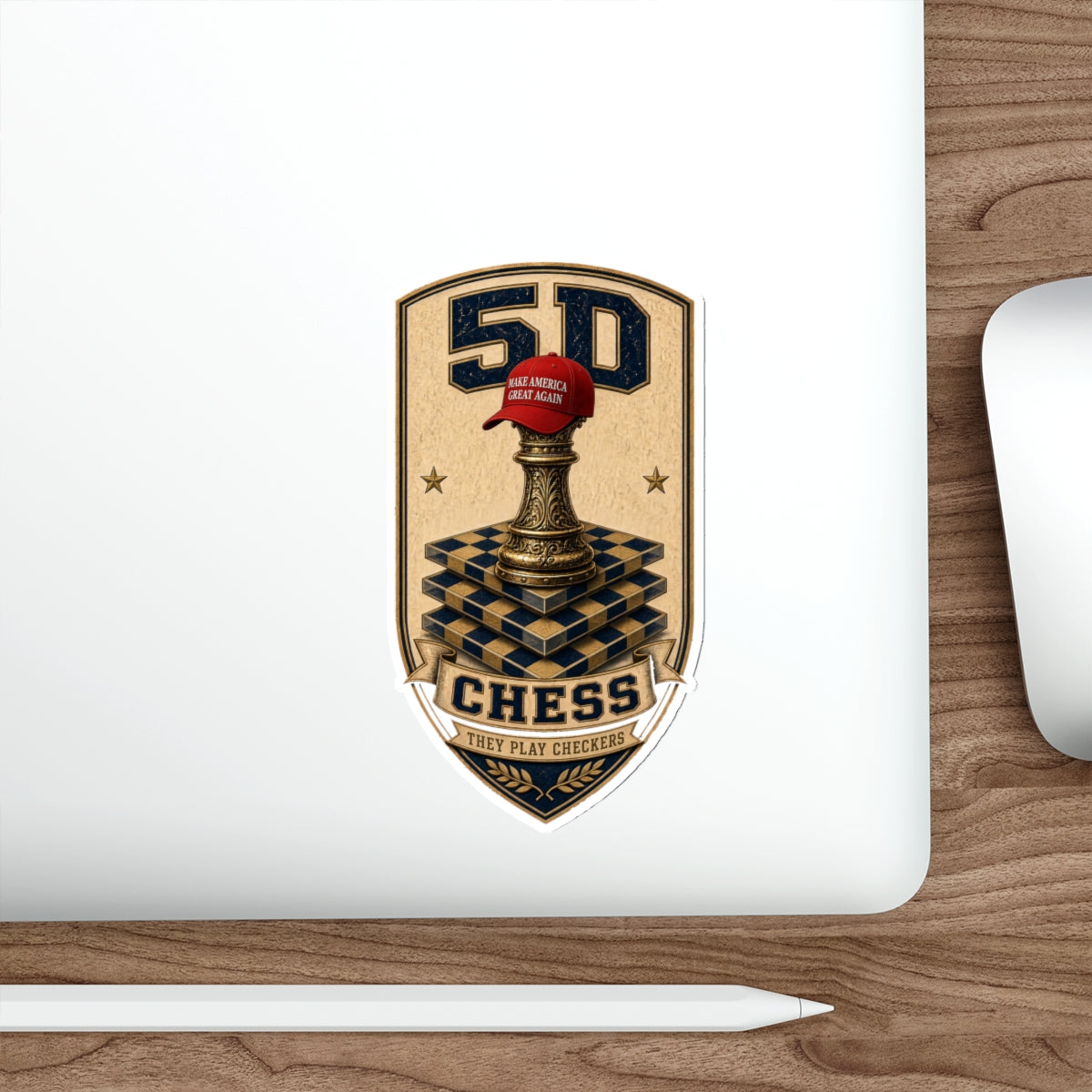 5D Chess Badge Die-Cut Sticker