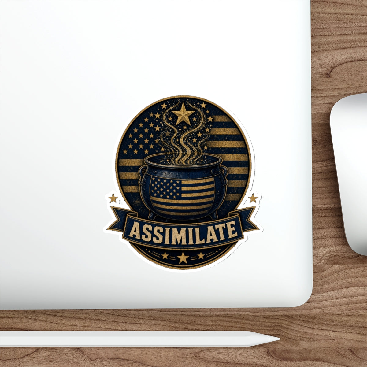 Assimilate Melting Pot Die-Cut Sticker