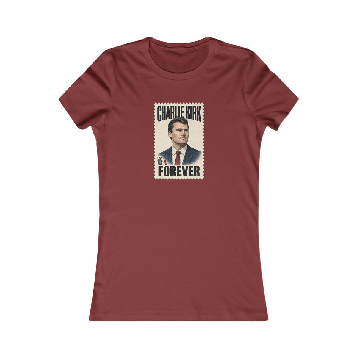 Charlie Kirk Forever Stamp Women's Slim Fit Tee