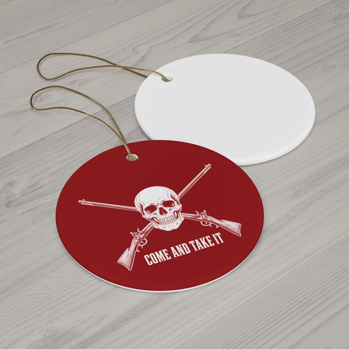 Come and Take It Jolly Roger Ceramic Christmas Ornament