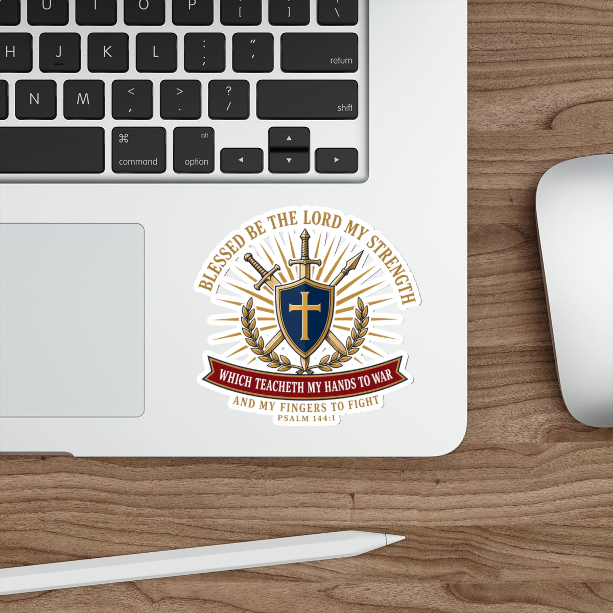Hands to War Psalm 144:1 Die-Cut Sticker