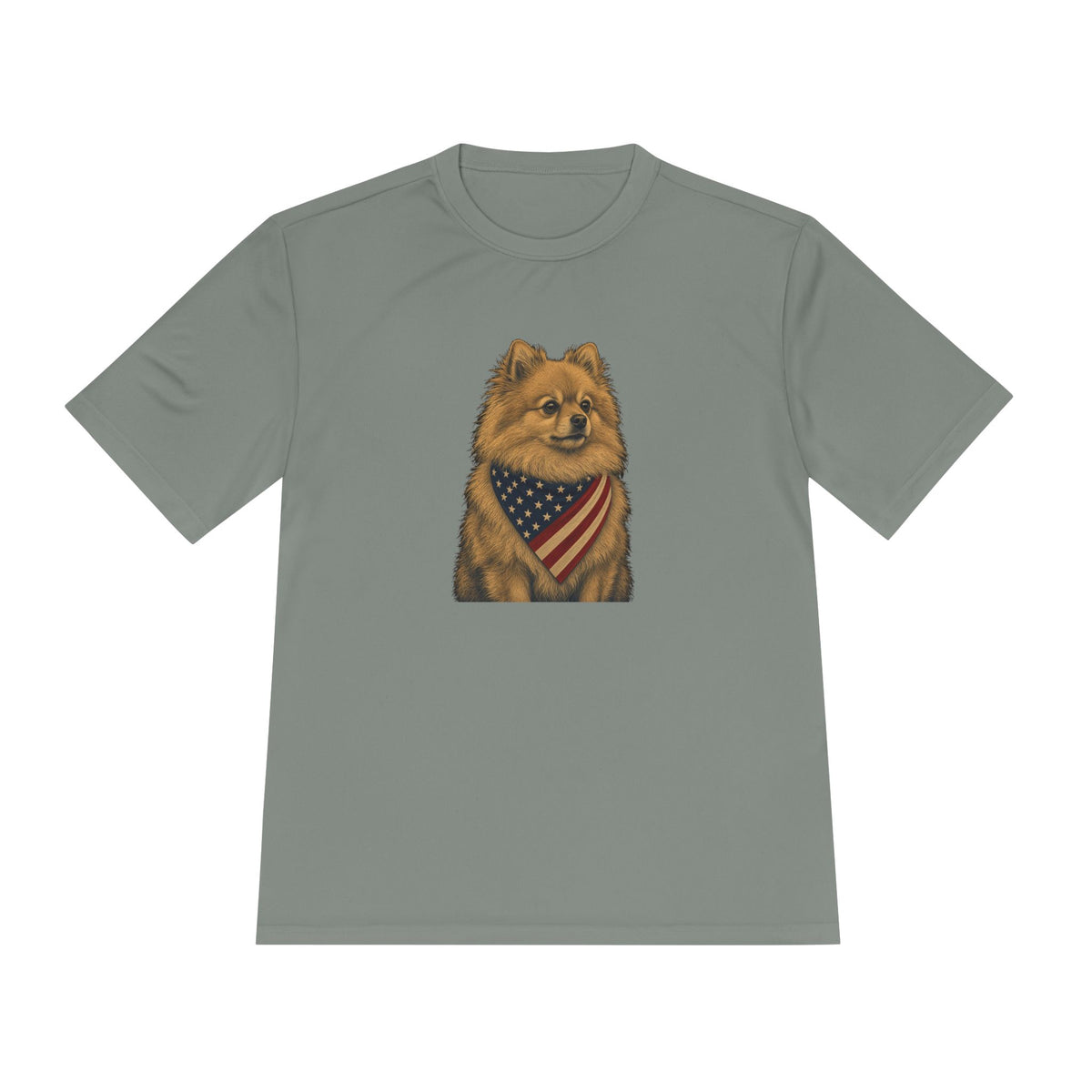 Patriotic Pomeranian American Flag Bandana Men's Dry-Fit Performance Tee