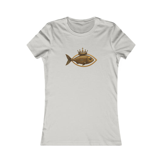 Crowned Ichthys Jesus Fish Women's Slim Fit Tee