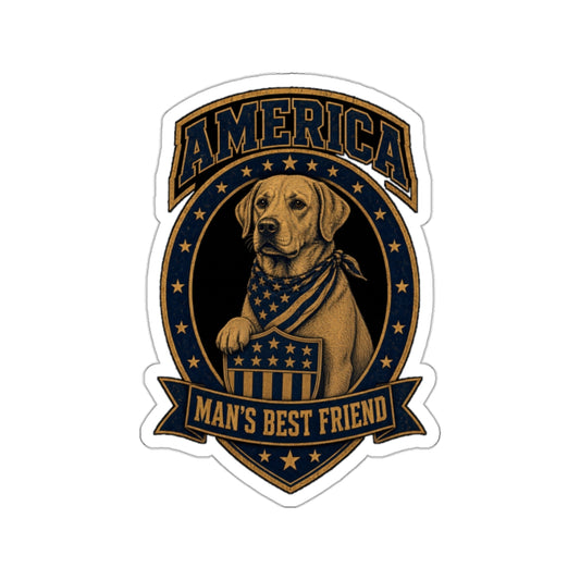 America Man's Best Friend Badge Die-Cut Sticker