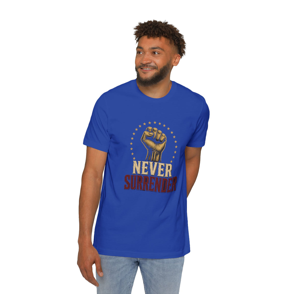 Never Surrender Gold Fist Lightweight Tee