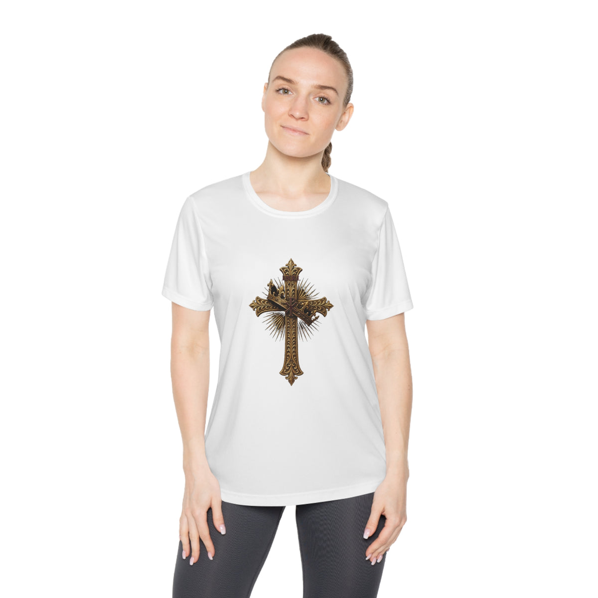 INRI Crowned Cross Women's Dry-Fit Performance Tee