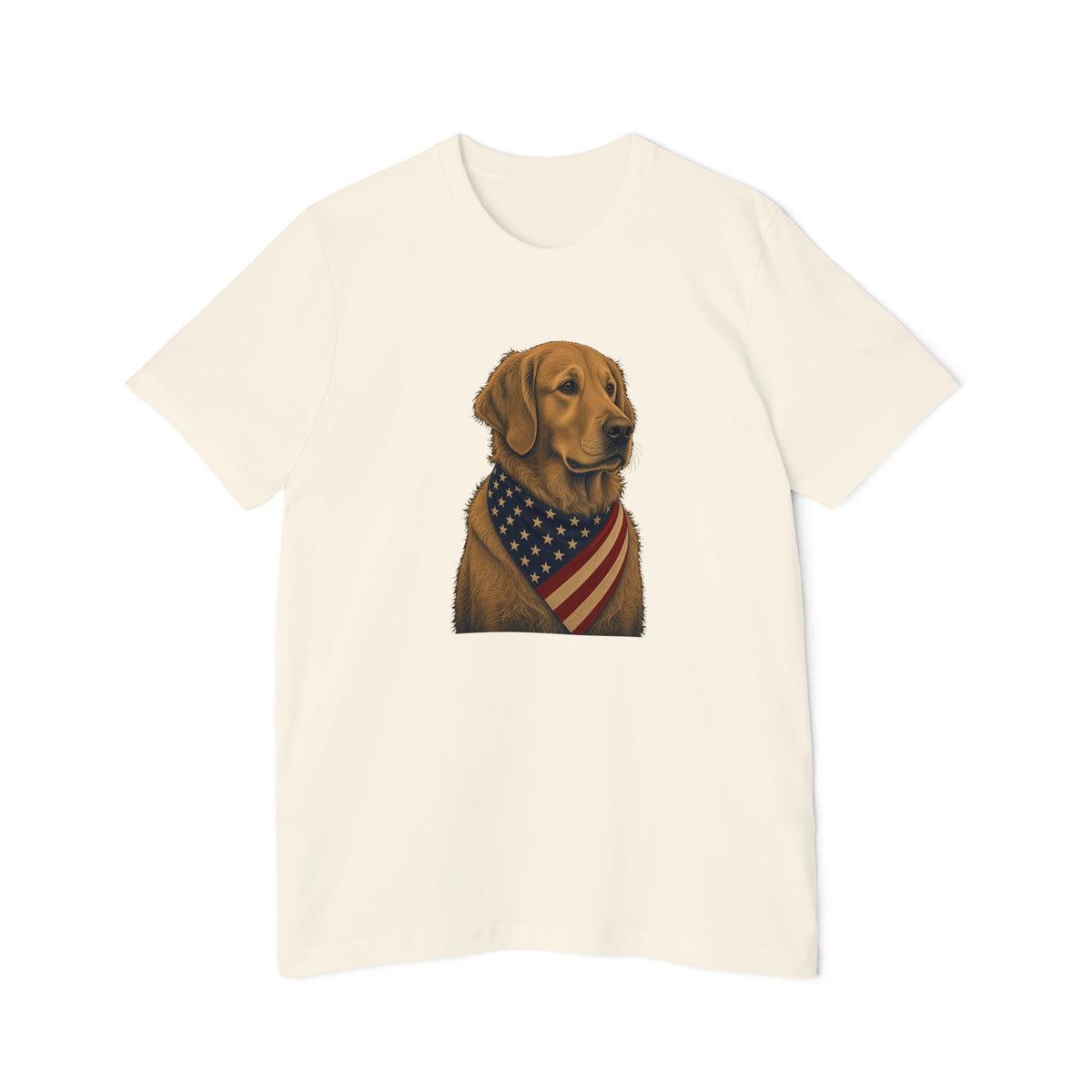 Patriotic Golden Retriever American Flag Bandana Lightweight Tee