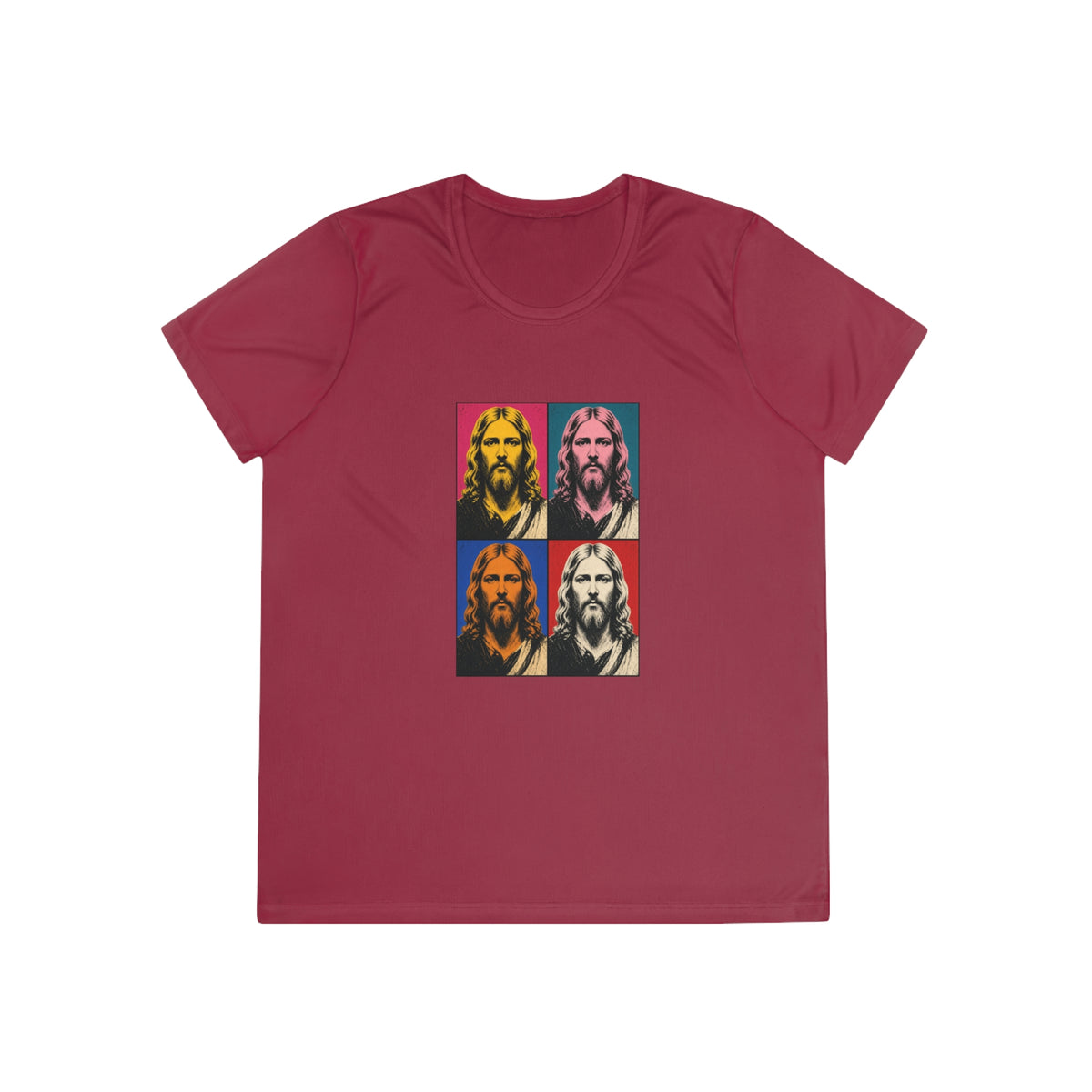 Jesus Pop Art Grid Women's Dry-Fit Performance Tee