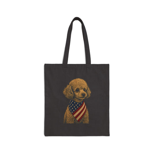 Toy Poodle Patriotic Pup Canvas Tote Bag