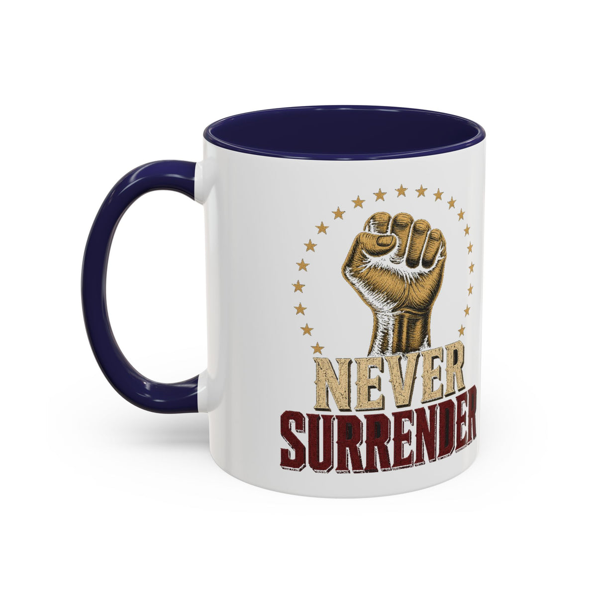 Never Surrender Accent Mug