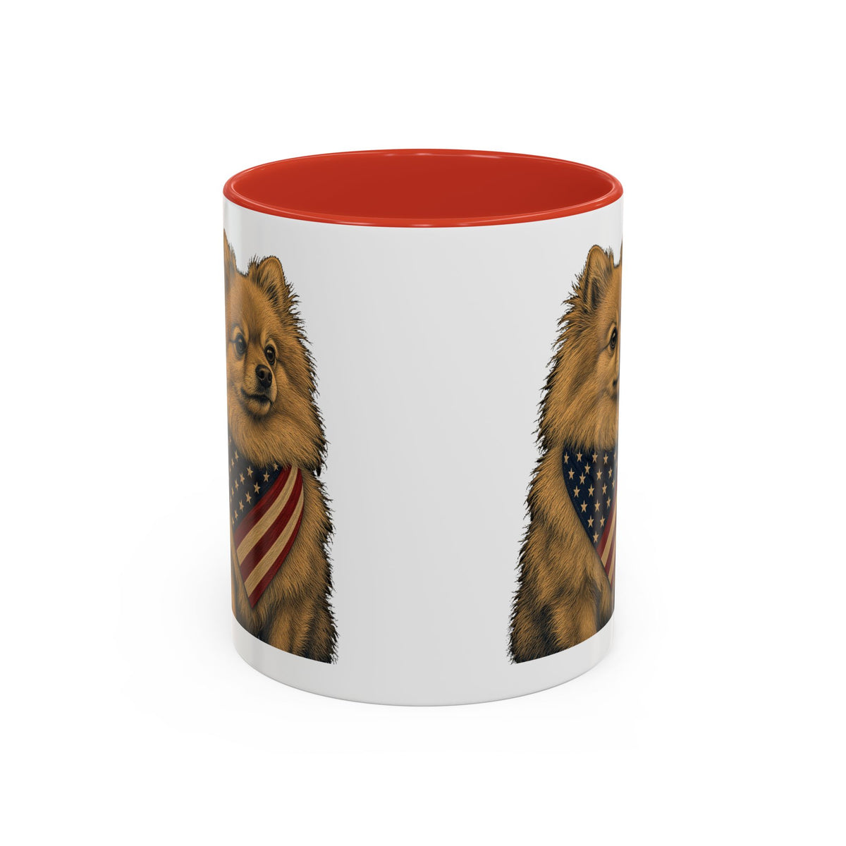 Patriotic Pomeranian Accent Mug
