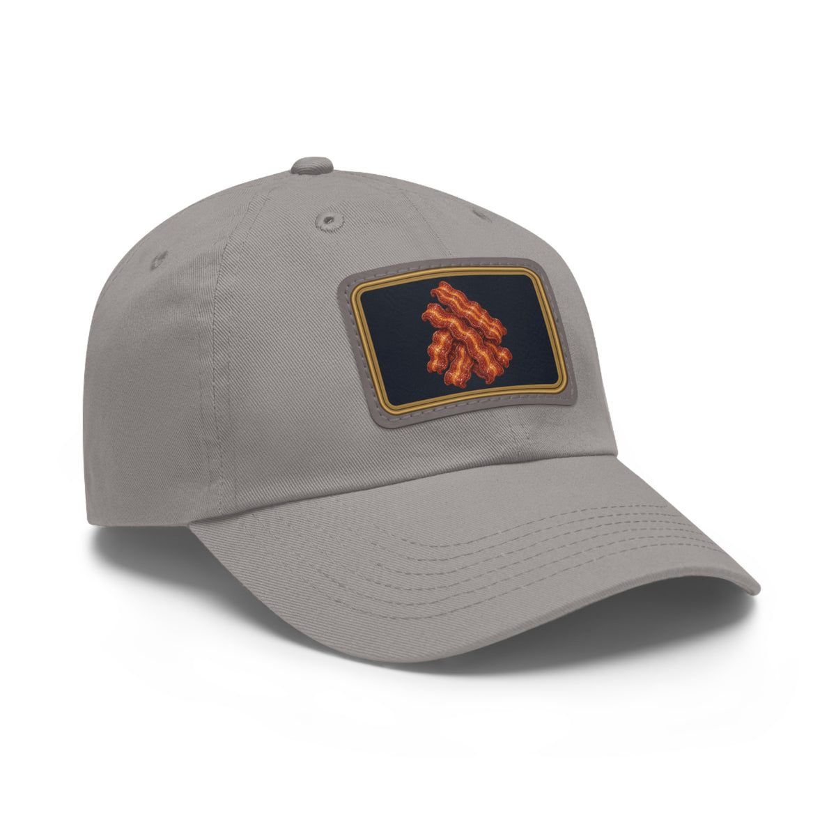 Bacon Pile Faux Leather Patch Dad Hat