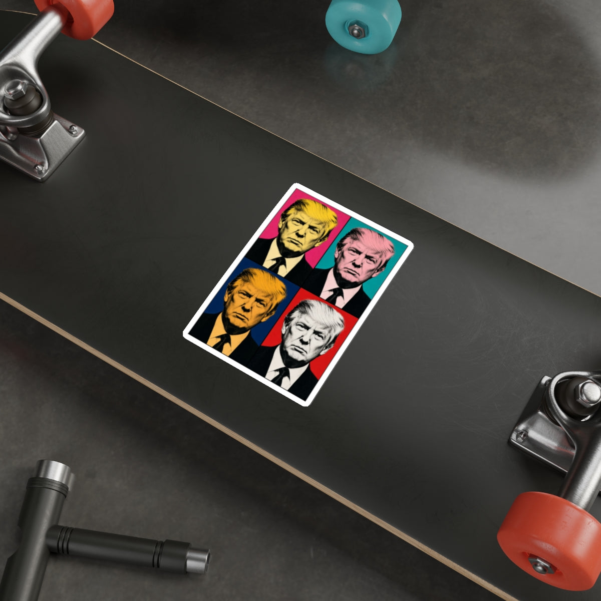 Trump Pop Art Grid Die-Cut Sticker
