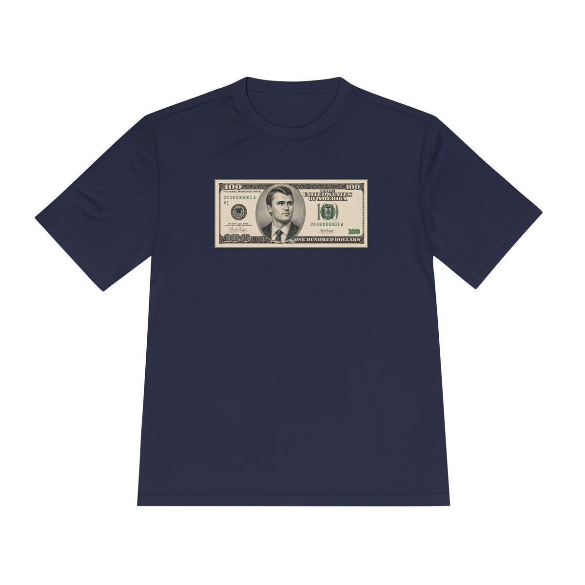 Charlie Kirk $100 Bill Men's Dry-Fit Performance Tee