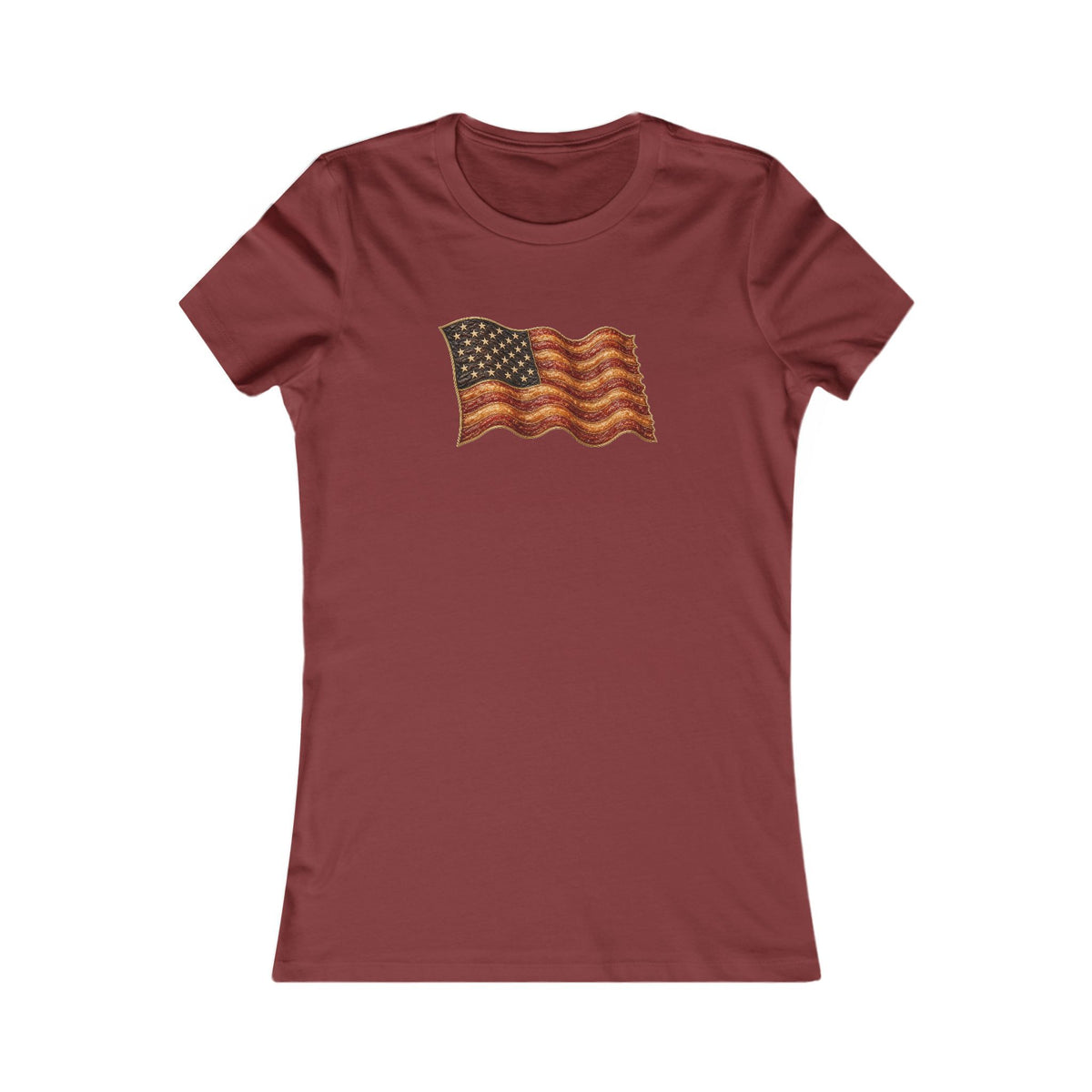 Bacon Flag Women's Slim Fit Tee