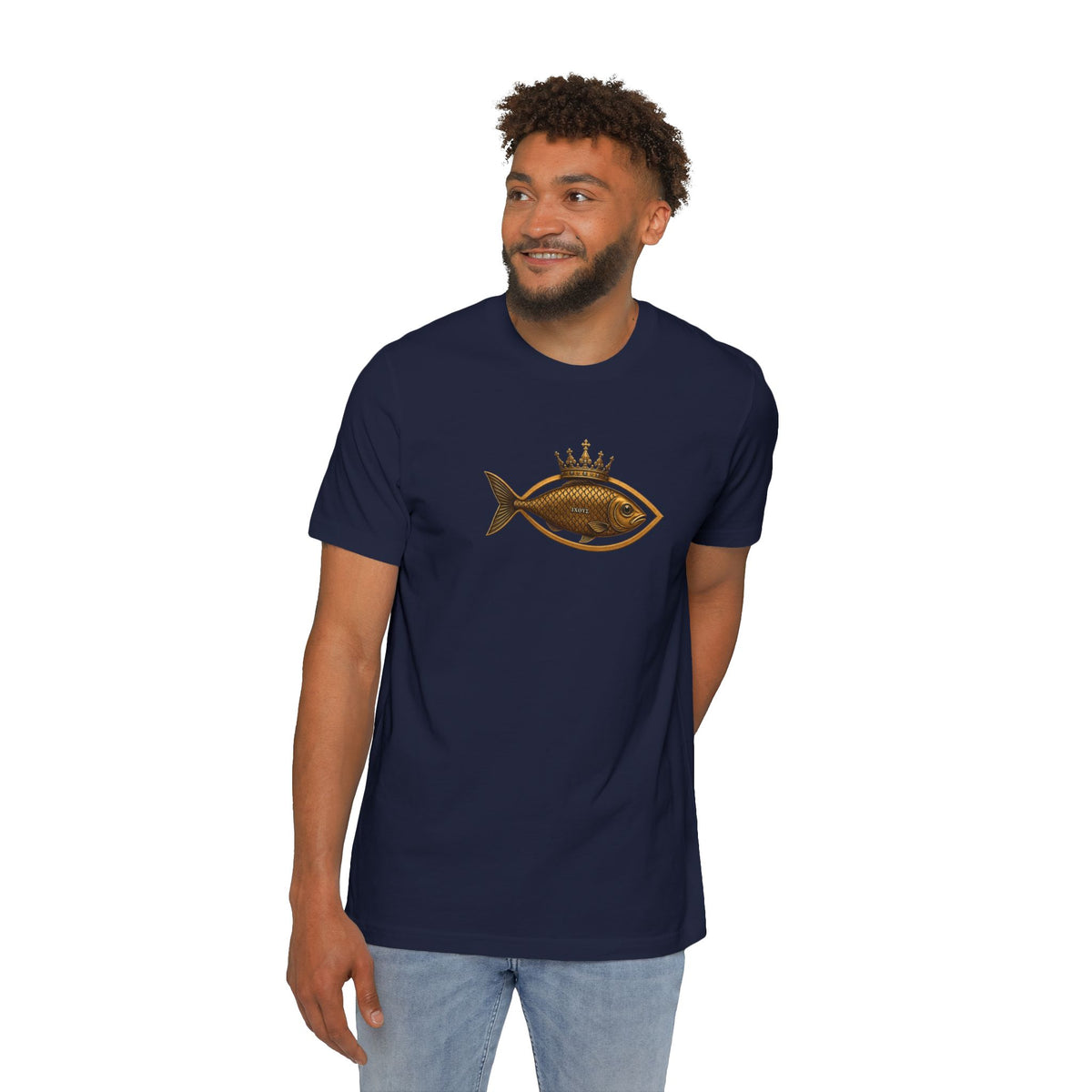 Crowned Ichthys Jesus Fish Lightweight Tee