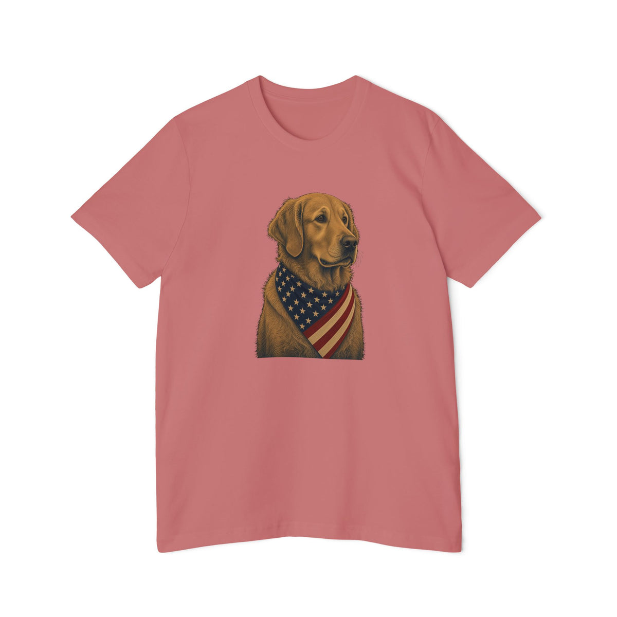 Patriotic Golden Retriever American Flag Bandana Lightweight Tee
