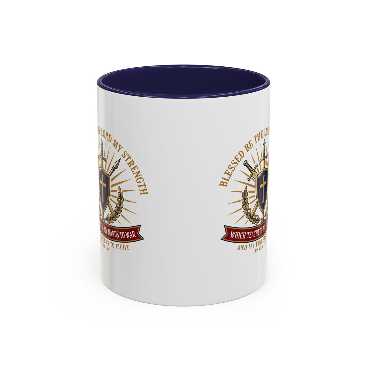 Hands to War Psalm 144:1 Accent Mug