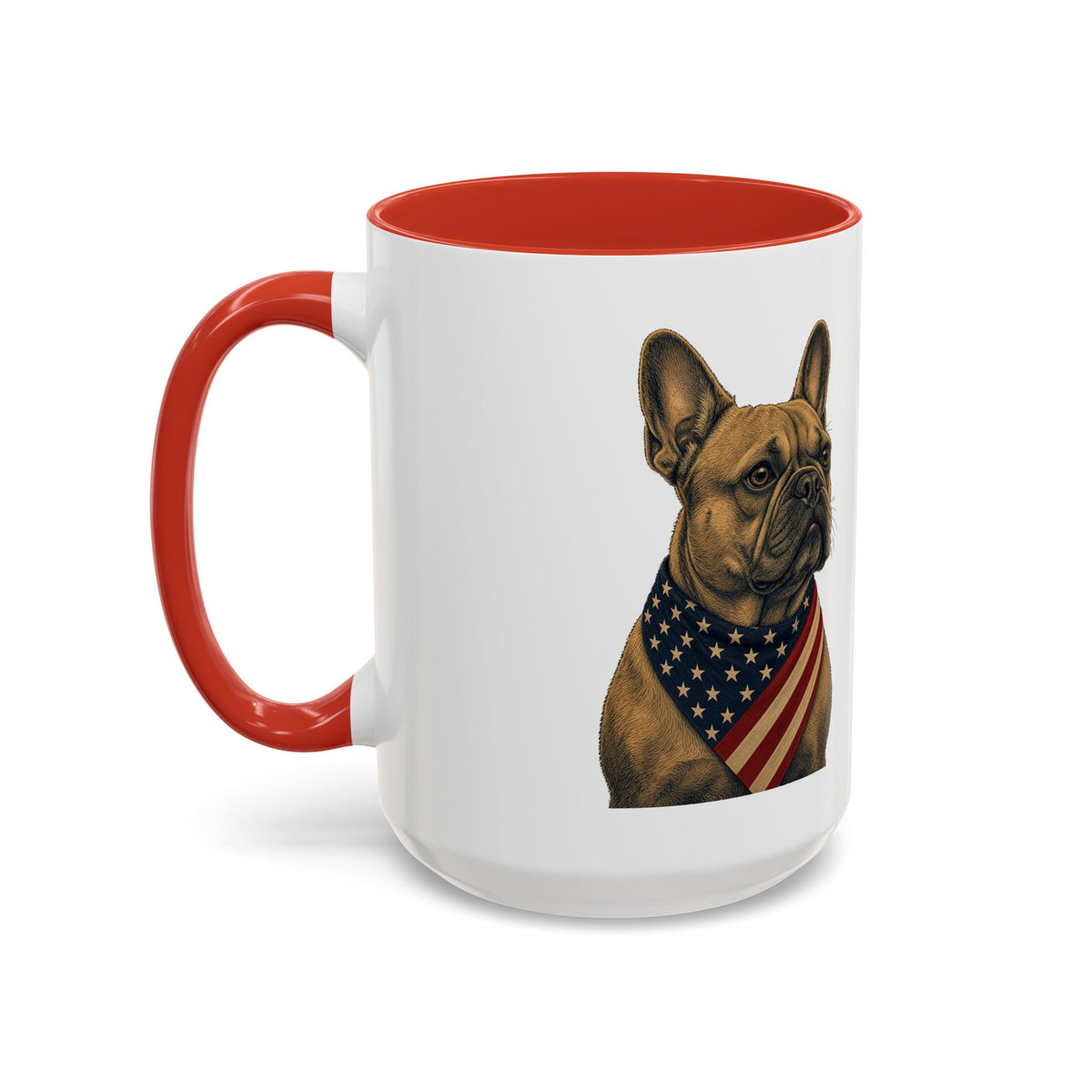 Patriotic French Bulldog Accent Mug