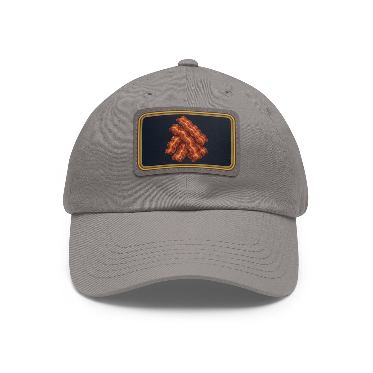 Bacon Pile Faux Leather Patch Dad Hat