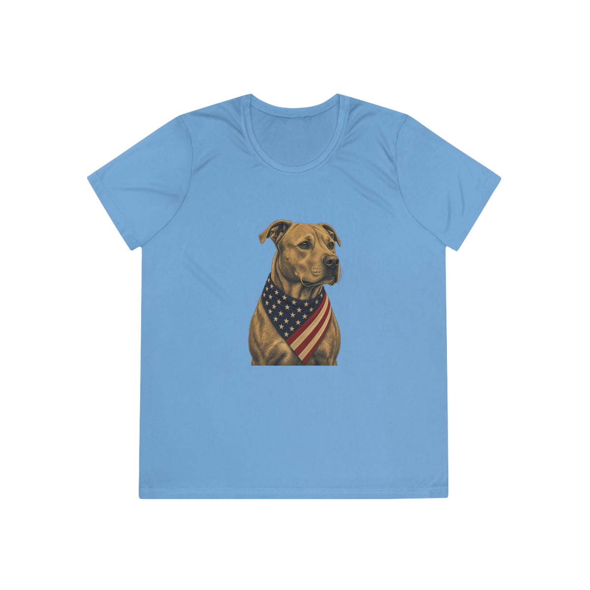 Patriotic Pit Bull American Flag Bandana Women's Dry-Fit Performance Tee