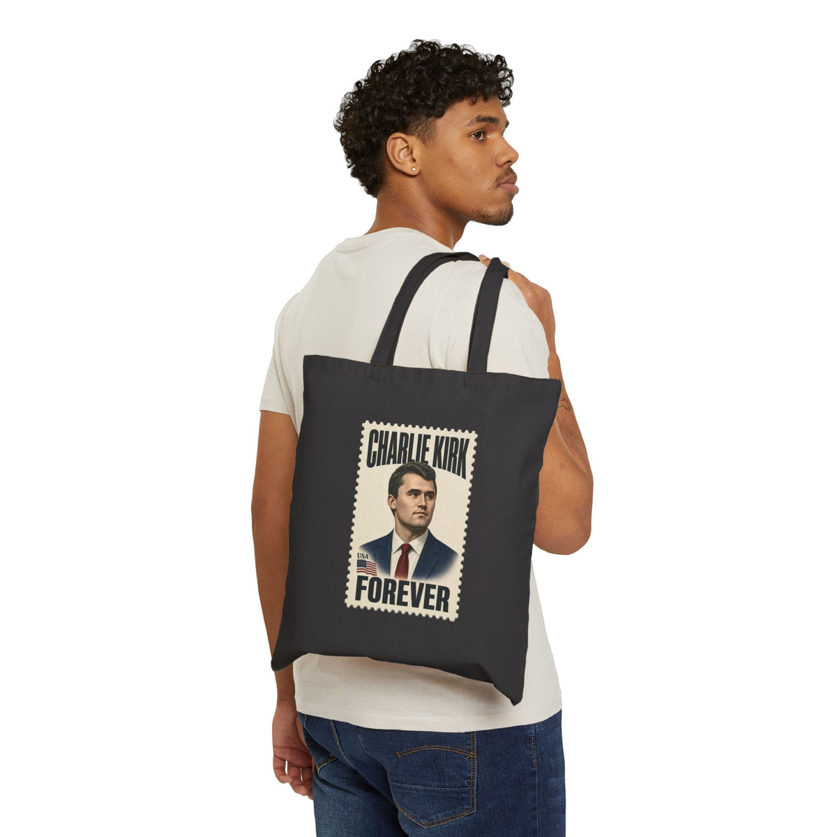 Charlie Stamp Canvas Tote Bag