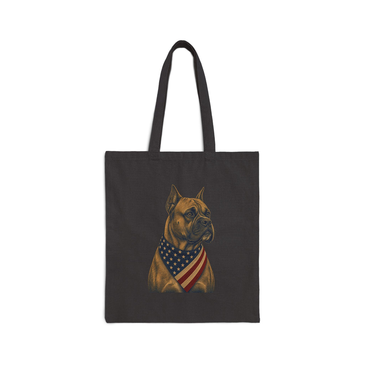 Boxer Patriotic Pup Canvas Tote Bag
