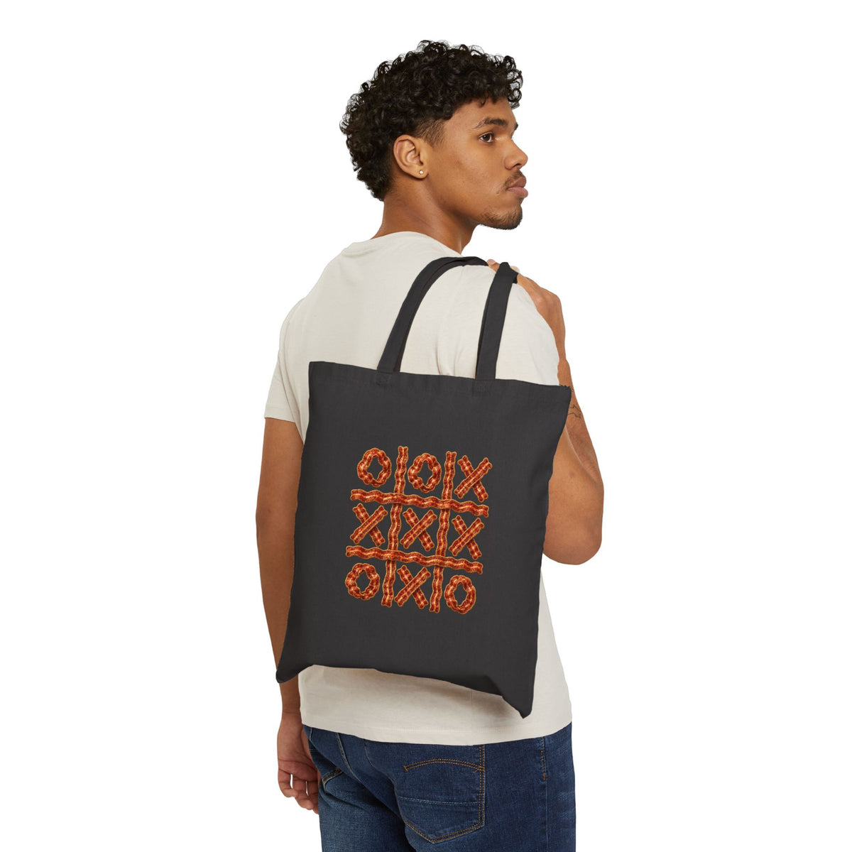 Bacon Tic-Tac-Toe Canvas Tote Bag