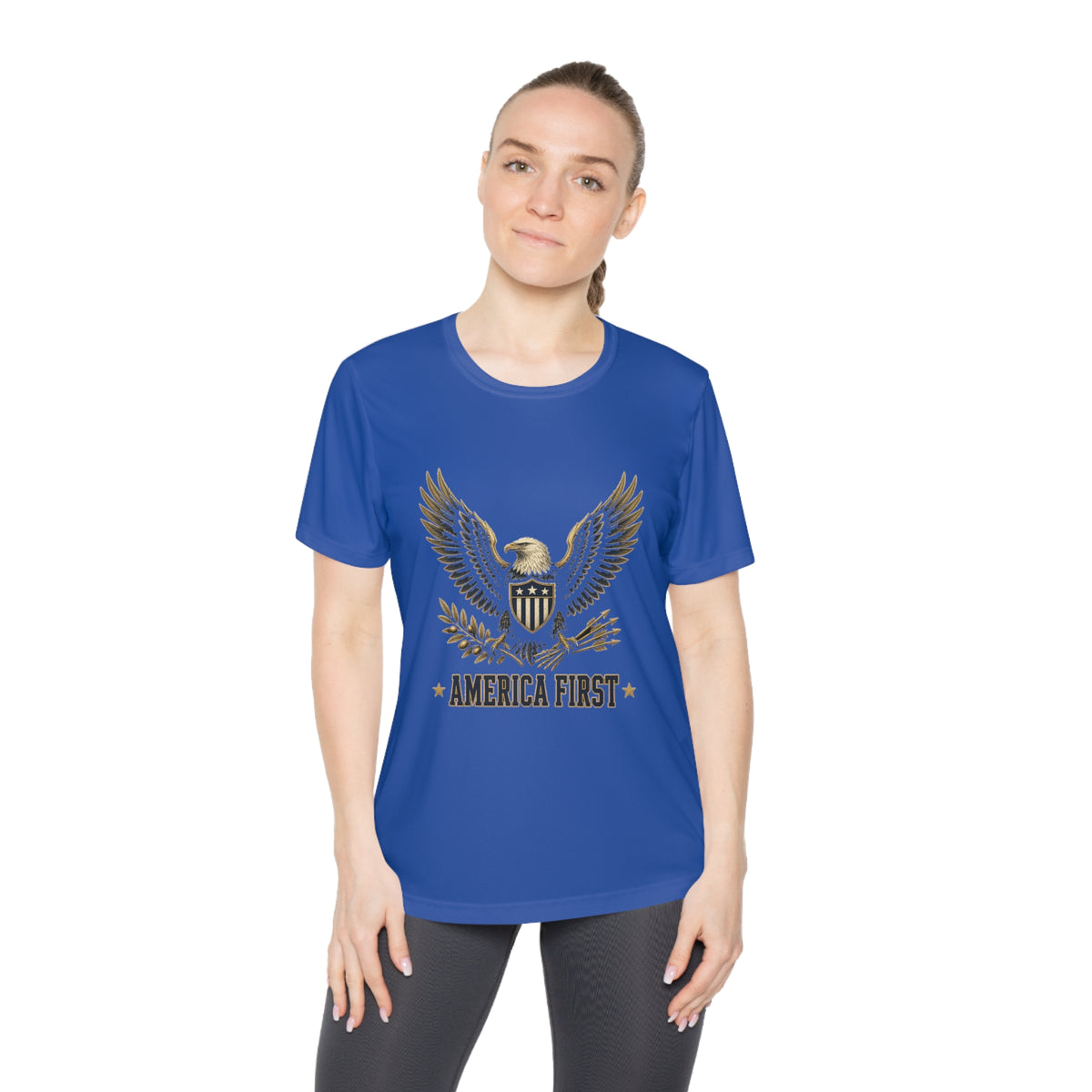 America First Eagle Women's Dry-Fit Performance Tee