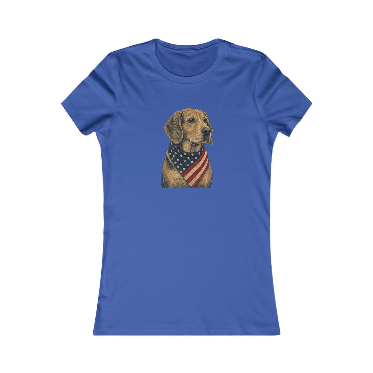 Patriotic Beagle American Flag Bandana Women's Slim Fit Tee