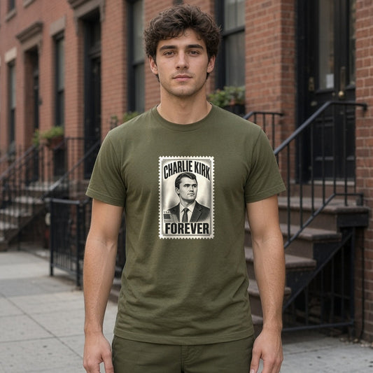 Model wearing charlie kirk prove me wrong lightweight tee